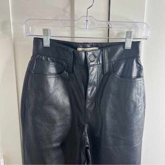 Madewell The Perfect Vintage Straight Jean Faux‎ Leather Edition Black sz 23 NWT - Picture 5 of 13